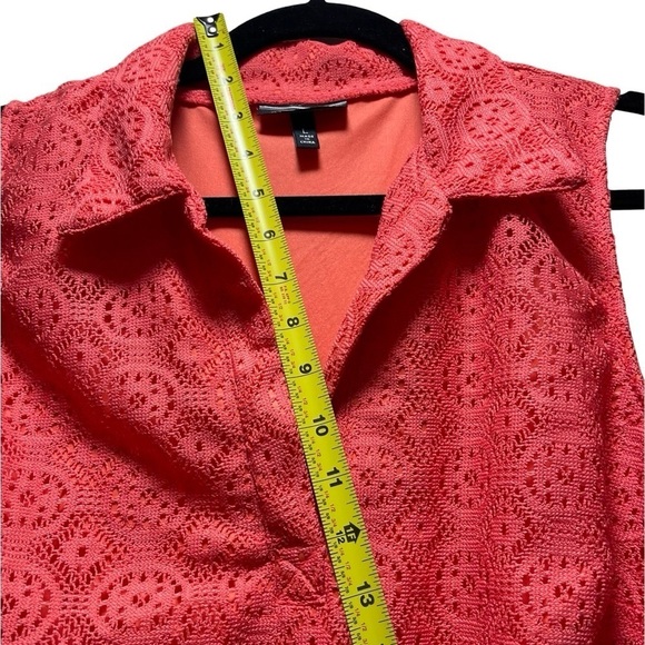 Allison Brittney Lace Pink/Peach Knee Length Geometric Design Dress Size Large - Picture 6 of 12